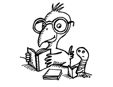 Book Bird and Book Worm reading...